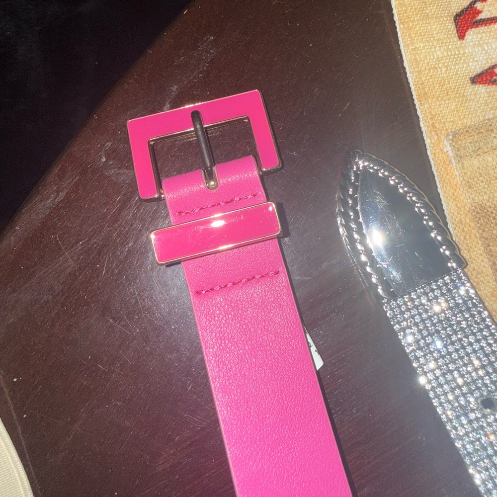 Eloquii Fuchsia Belt with Gold Buckle - Picture 2 of 2